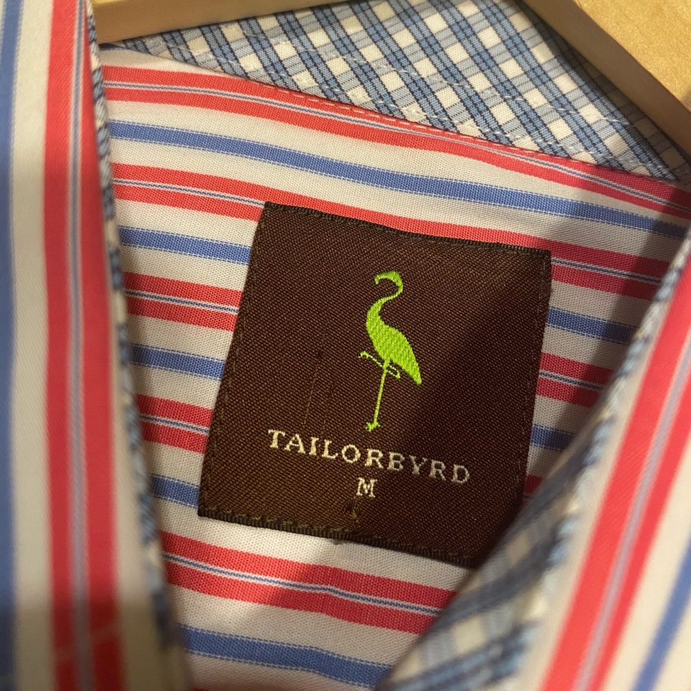 Tailorbyrd Dress Shirt Medium Long Sleeve Stripe